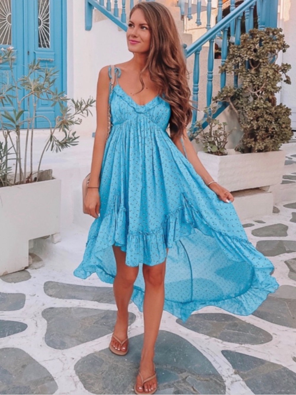 Karina Grimaldi Saralyn Maxi Dress in Blue Floral Size XS